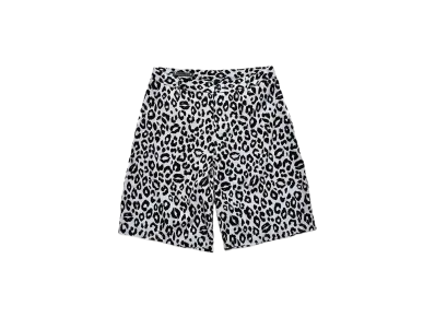 MINEDENIM Lips Leopard Print Easy Shorts "LIGHT BLUE"