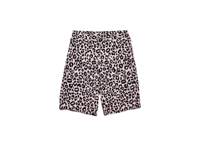 MINEDENIM Lips Leopard Print Easy Shorts "PINK"