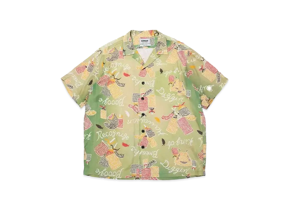 RECOGNIZE x BOW WOW HAWAIIAN BREAKS HAWAIIAN SHIRTS SUNBURN "GREEN SUNBURN"