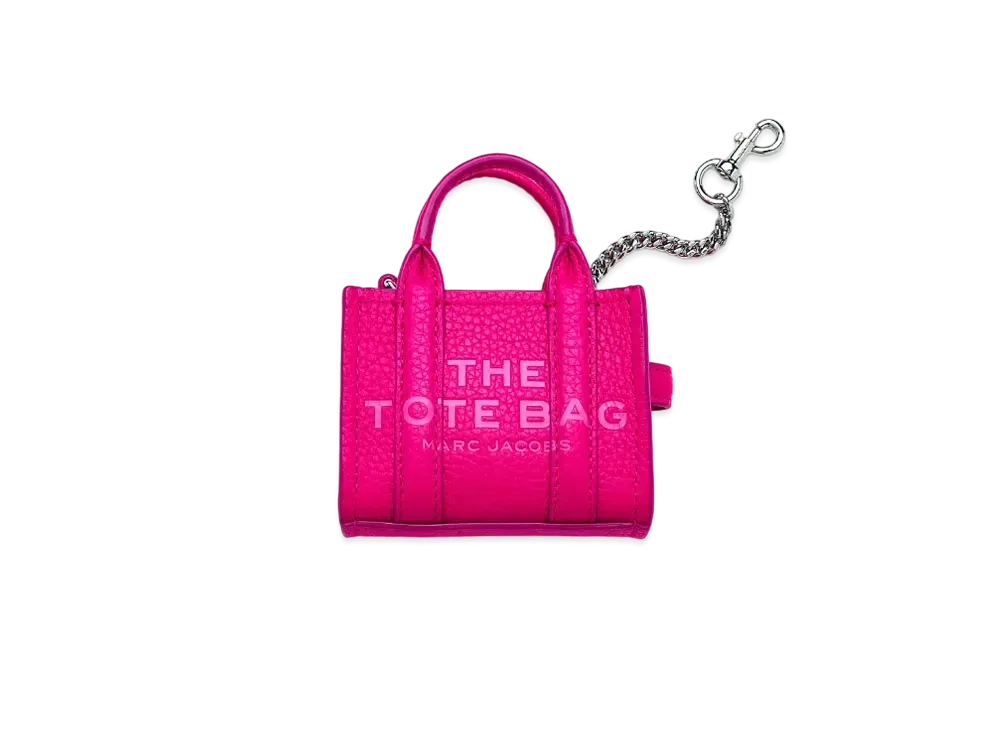 Marc Jacobs The Leather Nano Tote Charm "Hot Pink"