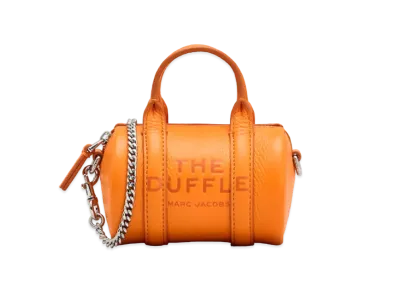 Marc Jacobs The Leather Nano Duffle Crossbody "Tangerine"