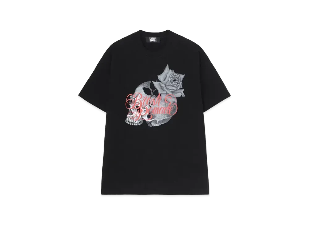 WILDSIDE Yohji Yamamoto x BROSH T-shirt (Skull Rose) "Black"