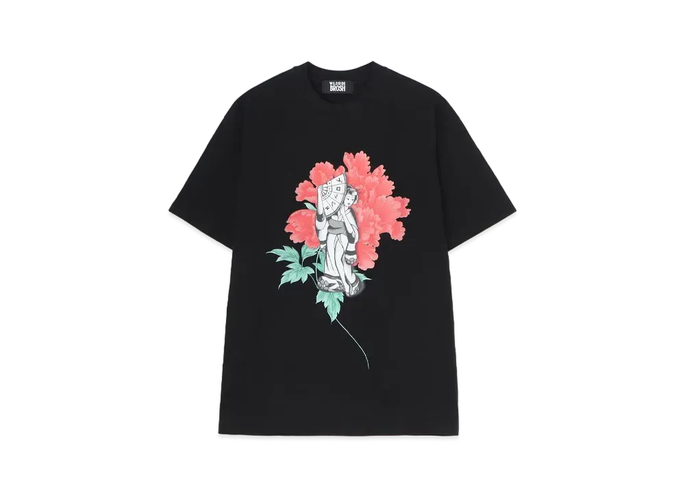 WILDSIDE Yohji Yamamoto x BROSH T-shirt (Peony) "Black"