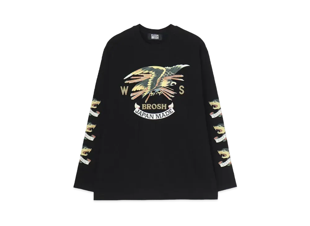 WILDSIDE Yohji Yamamoto x BROSH Long Sleeve T-Shirt (Tattoo) "Black"