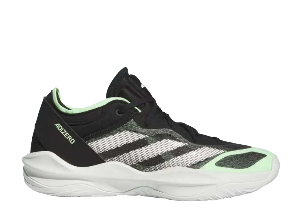 アディダス アディゼロ セレクト 2.0 ロー バスケットボール "コアブラック/クラウドホワイト/グリーンスパーク"