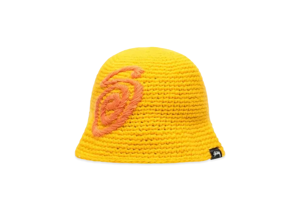 Stussy Bucket Hat Swirly S Knit "Yellow"