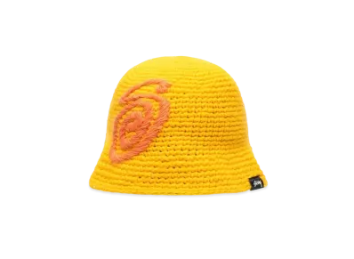 Stussy Bucket Hat Swirly S Knit "Yellow"