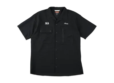 WIND AND SEA x NANGA H/S Open Collar Shirt "Black"