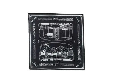 WIND AND SEA x NANGA Road Map Bandana "Black"