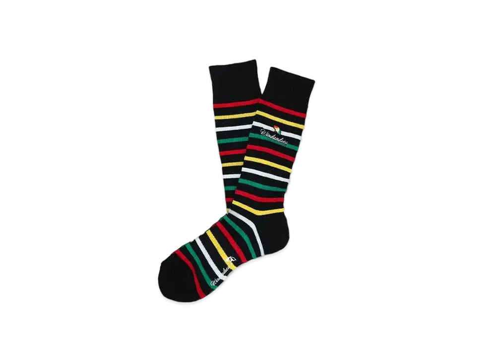 WIND AND SEA x ARNOLD PALMER Multi Border Socks "Black"