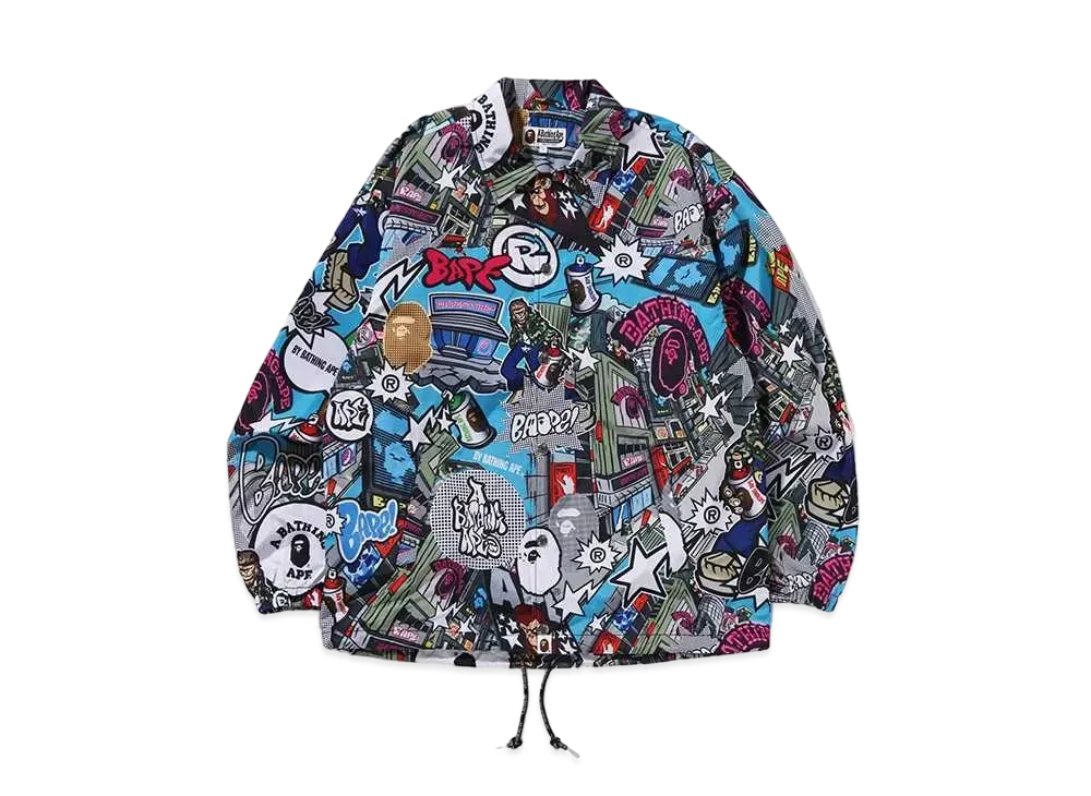A BATHING APE Comic Art Coach Jacket "Multi"