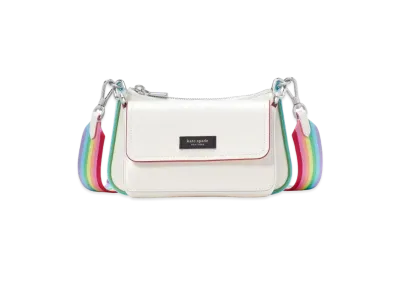 kate spade Double Up Rainbow Trim Crossbody "Cream Multi"