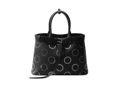 PRADA Buckle Large Leather Bag with Appliques "Black"