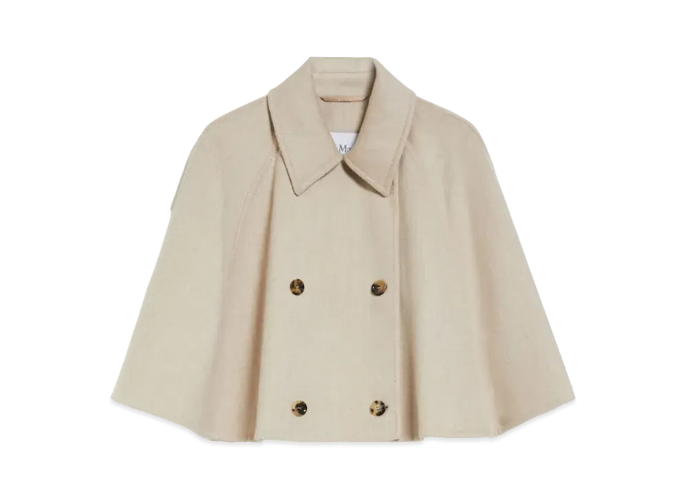 Max Mara Volume Wool Cashmere Double Face Cape "Beige"