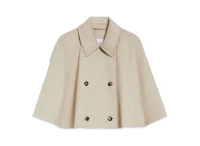 Max Mara Volume Wool Cashmere Double Face Cape "Beige"