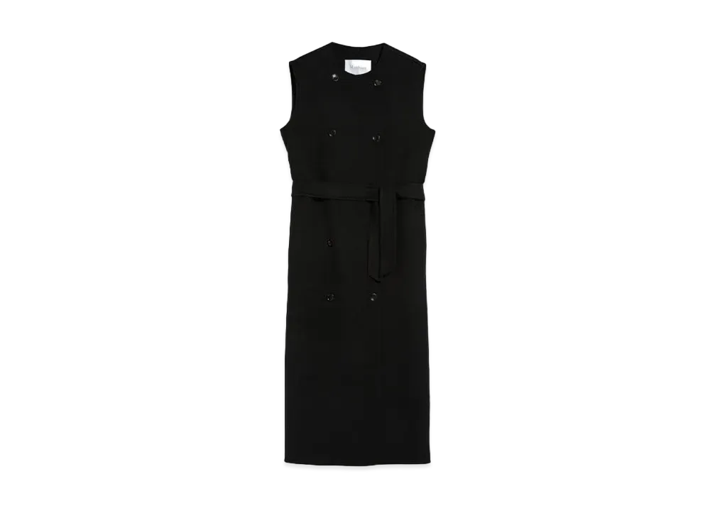 Max Mara Prava Wool Cashmere Double Face Long Gilet "Black"