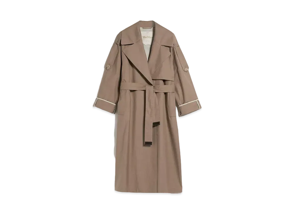 Max Mara U Trench Cotton Blend Oversized Trench Coat "Caramel"