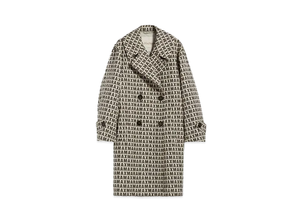 Max Mara Jack Technical Cotton Jacquard Trench Coat "Sand"