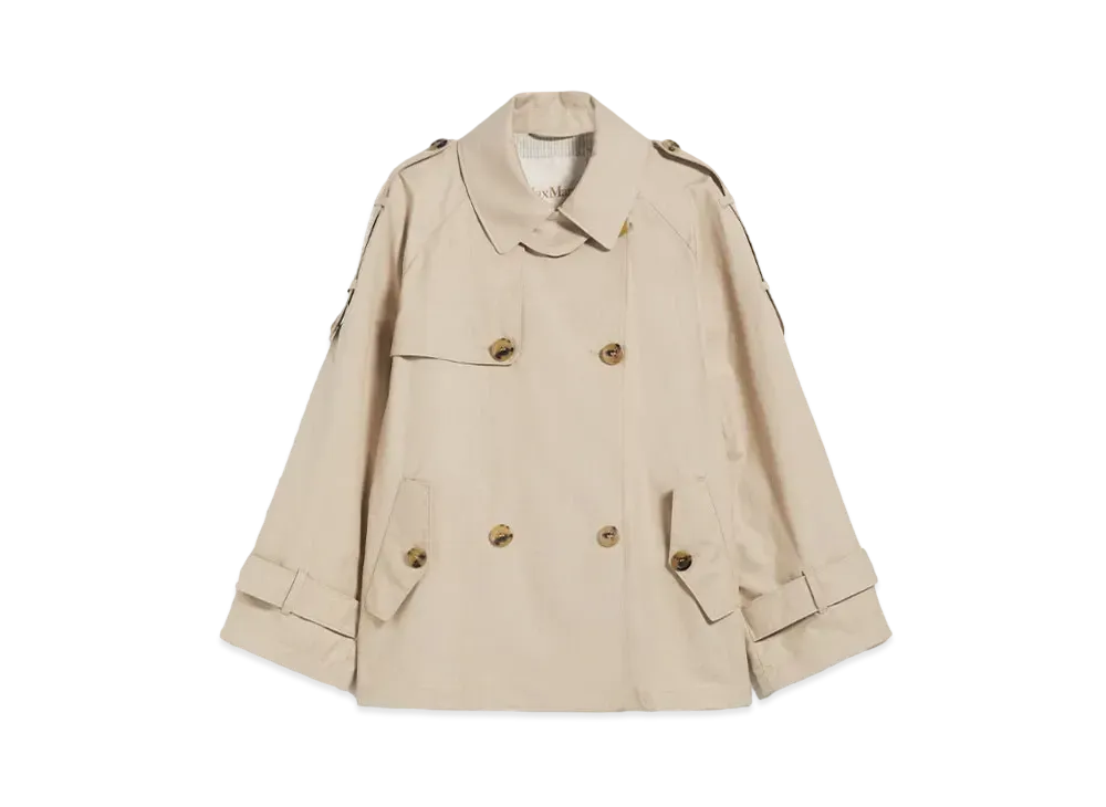 Max Mara Dee Trench Cotton Blend Short Trench Coat "Beige"