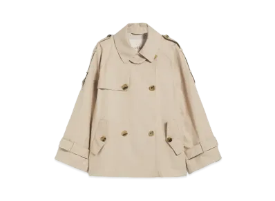 Max Mara Dee Trench Cotton Blend Short Trench Coat "Beige"