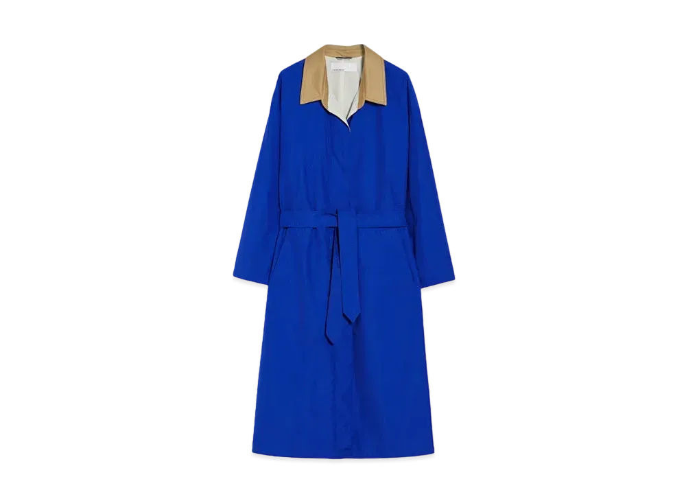 Max Mara Party Technical Canvas Duster Coat "Cornflower Blue"