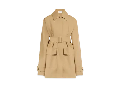 Max Mara Virgin Cotton Single-Breasted Coat "Beige"