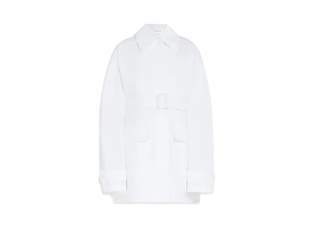Max Mara Virgin Cotton Single-Breasted Coat "Optical White"