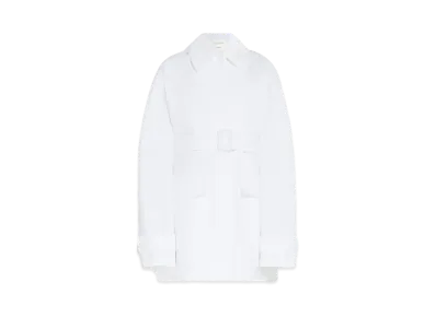 Max Mara Virgin Cotton Single-Breasted Coat "Optical White"