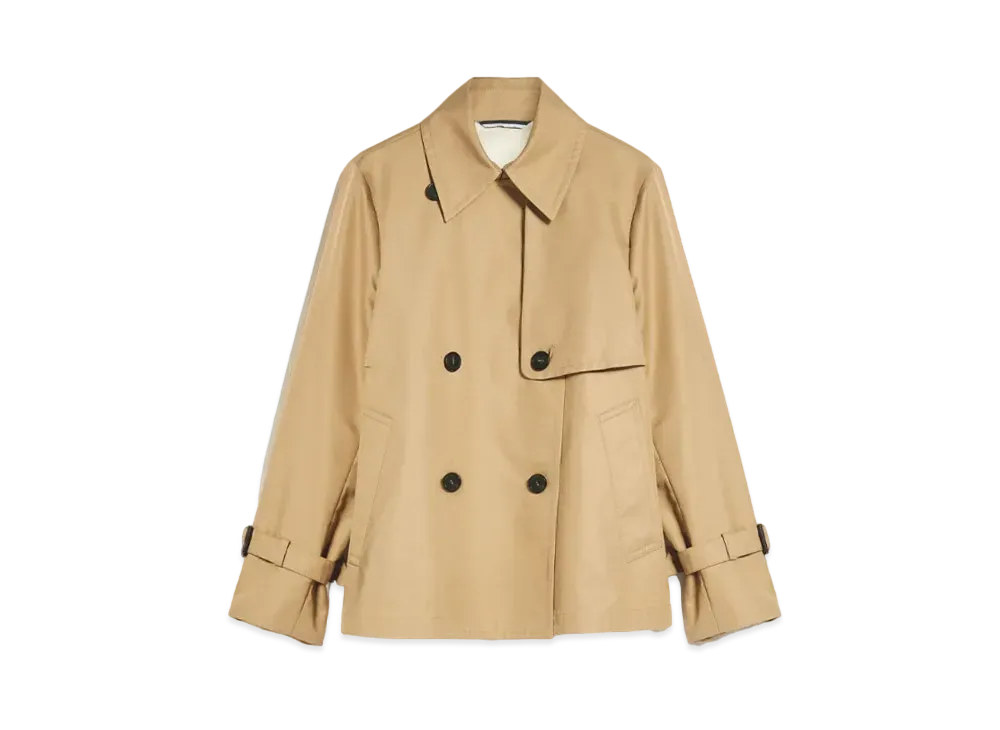 Max Mara Birria Technical Cotton Gabardine Trench Coat "Beige"