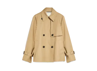 Max Mara Birria Technical Cotton Gabardine Trench Coat "Beige"