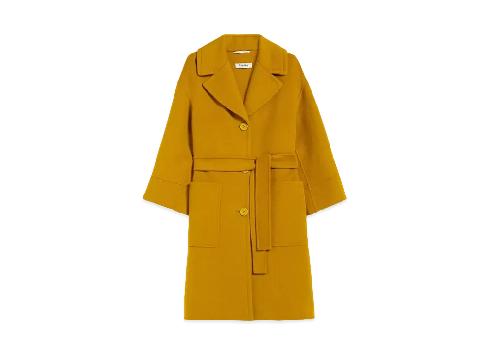 Max Mara Marita Pocket Detail Wool Coat "Ocher"