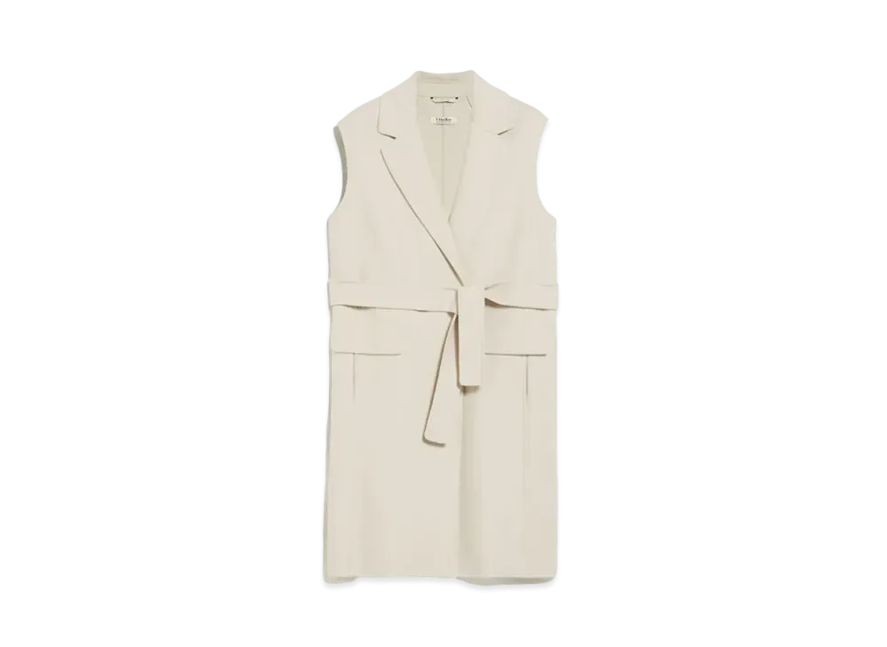 Max Mara Beau Pure Wool Long Gilet "Vanilla"