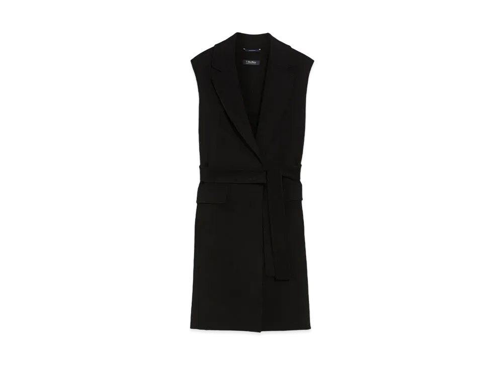 Max Mara Beau Pure Wool Long Gilet "Black"