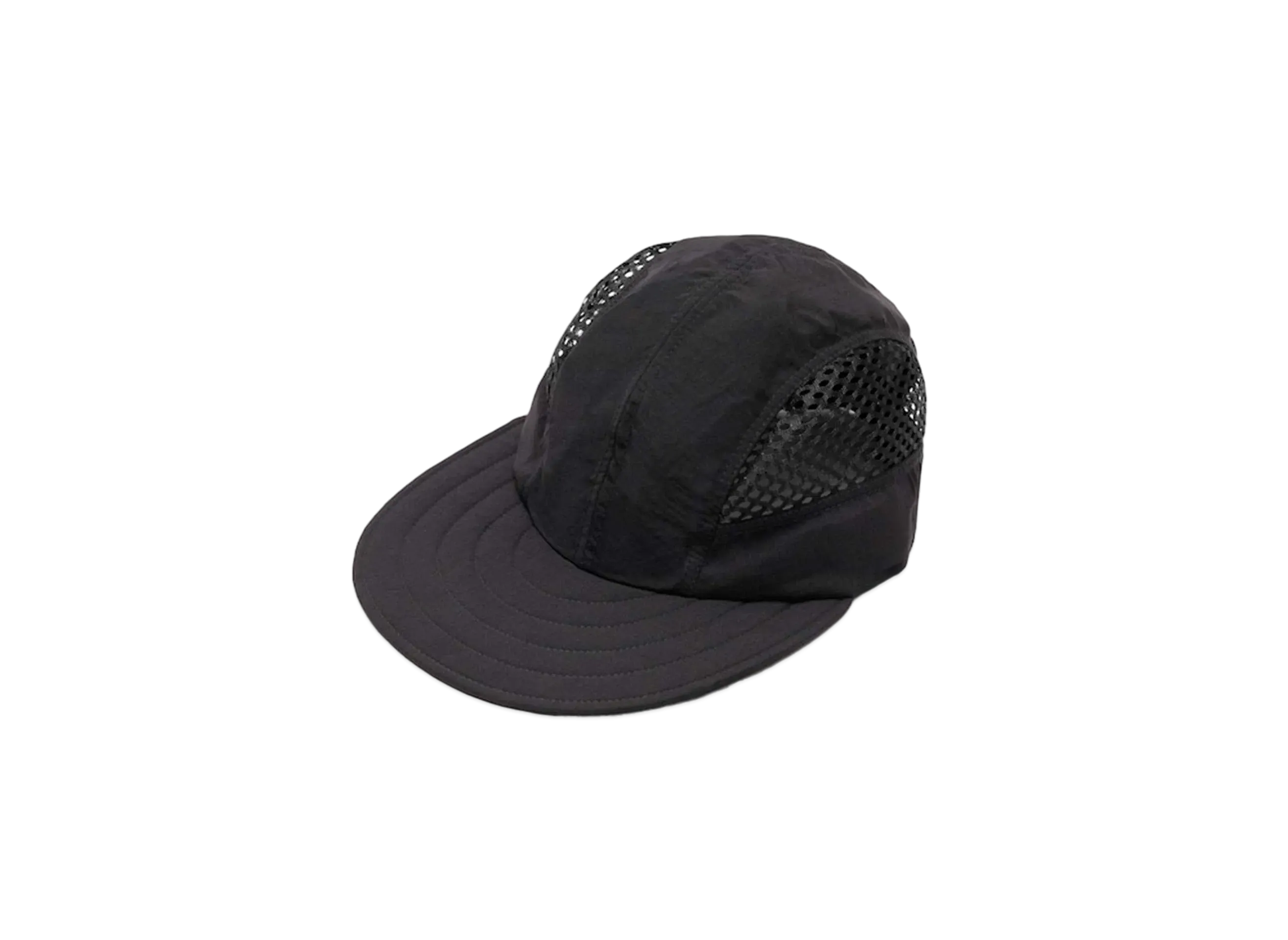 plllllleeeasse Supplex Nylon Side Mesh Long Bill Cap "Black"