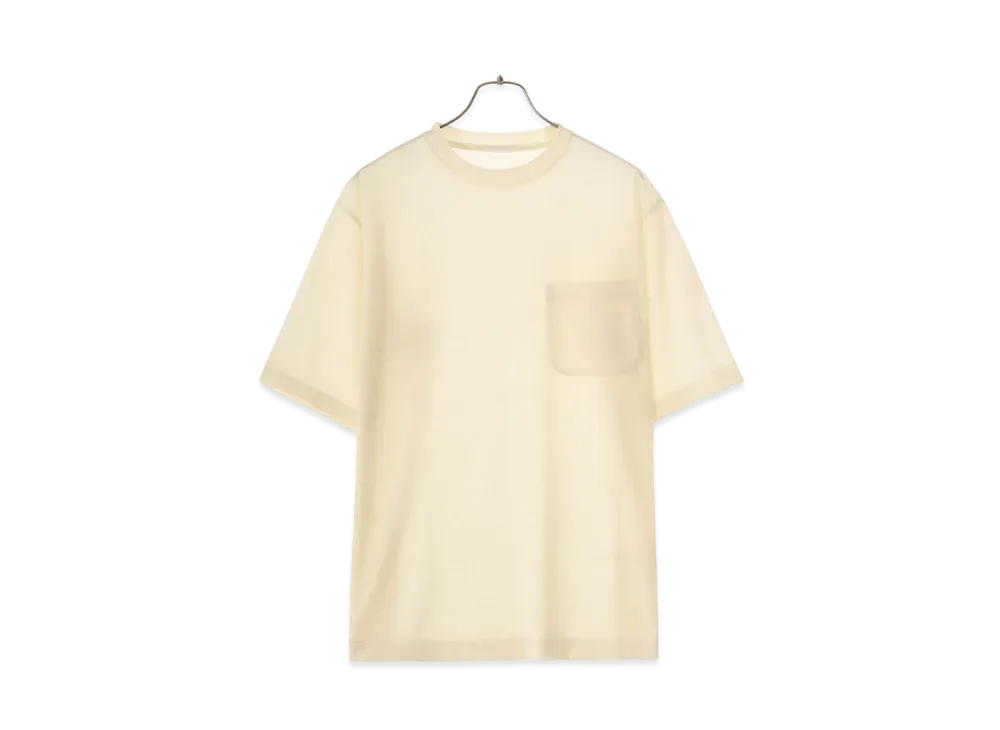 COMOLI Summer Wool Short Sleeve T-shirt "Ecru"