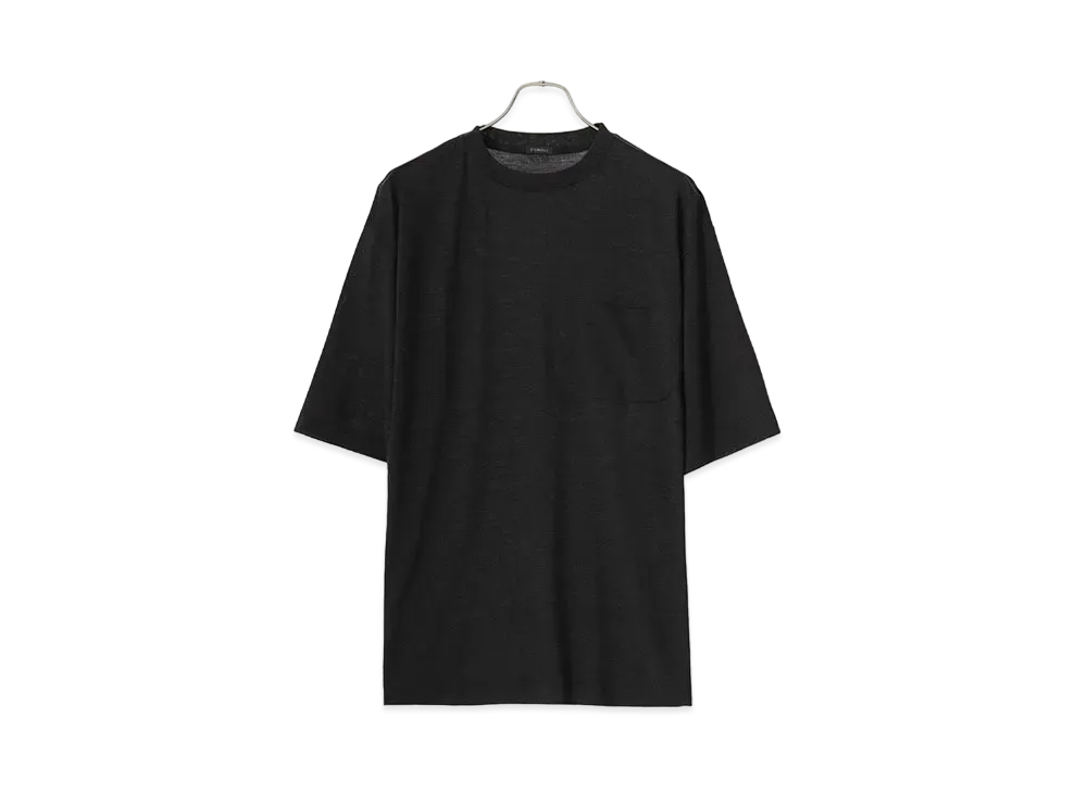 COMOLI Summer Wool Short Sleeve T-shirt "Charcoal"