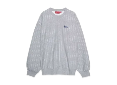 Supreme Pinstripe Crewneck "Heather Grey"
