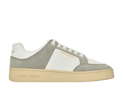 Saint Laurent SL/61 Sneakers in Leather and Suede "Blanc Optique/Paris Roof"