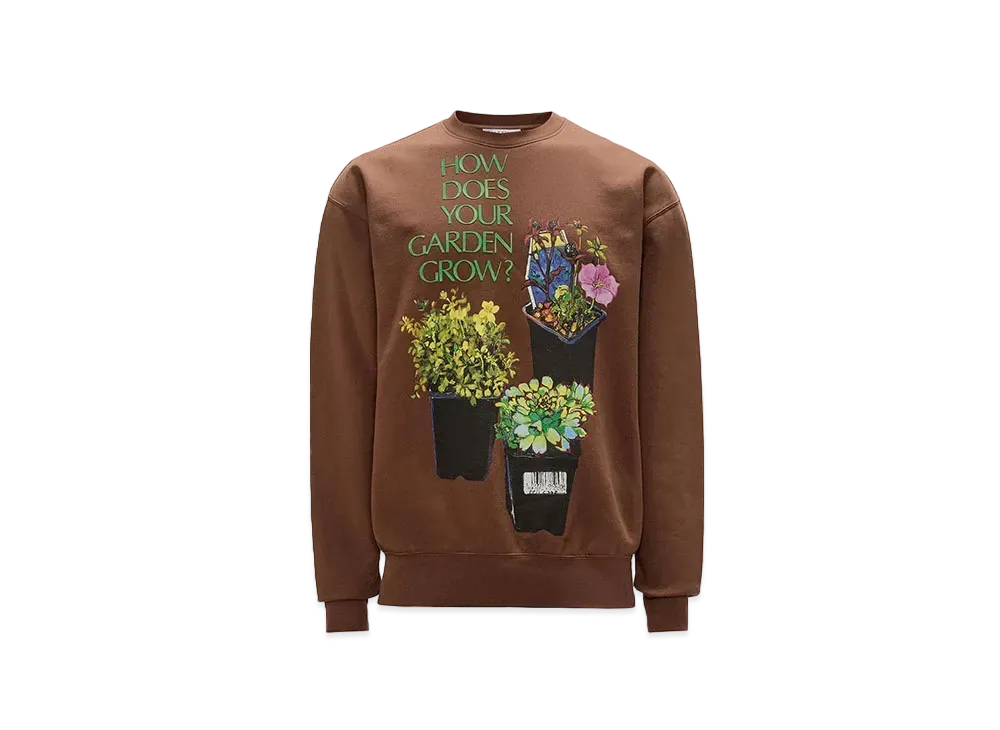 JW ANDERSON Sweatshirt with Flower Pot Print "Brown"