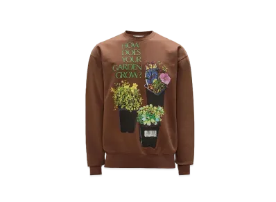 JW ANDERSON Sweatshirt with Flower Pot Print "Brown"