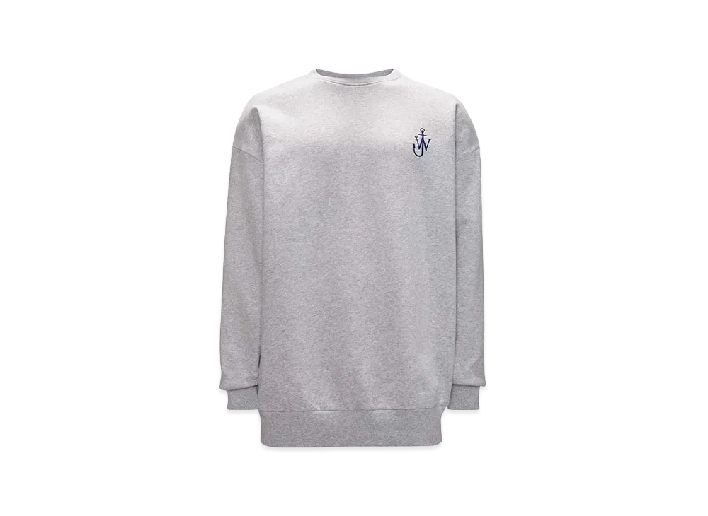 JW ANDERSON Anchor Embroidery Back Print Sweatshirt "Grey Melange"