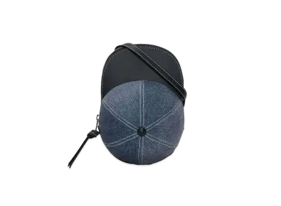 JW ANDERSON Medium Cap Velvet Denim Crossbody Bag "Blue"