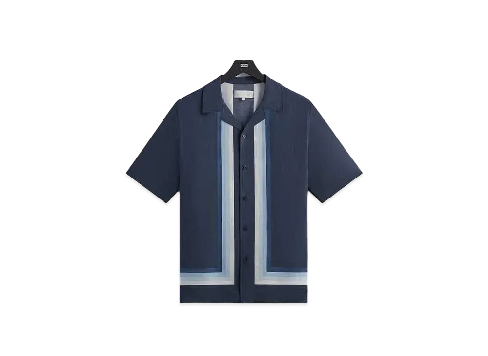 Kith Border Stripe Thompson Camp Collar Shirt "Nocturnal"