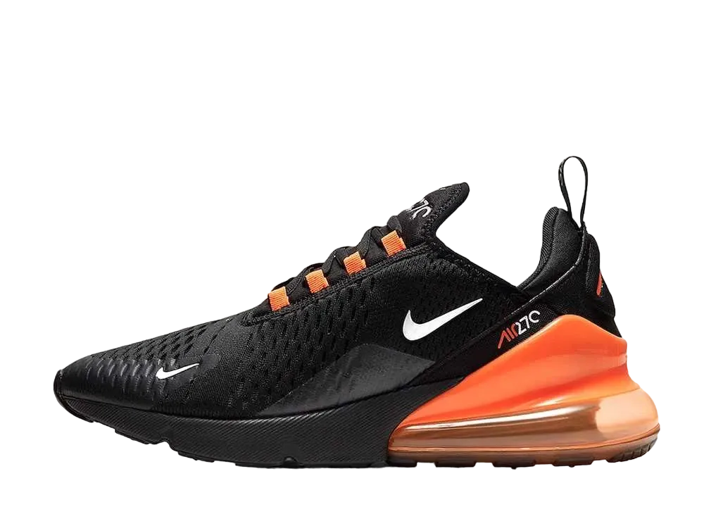 ナイキ エアマックス270 "ブラック/メタリックシルバー/トータルオレンジ"
