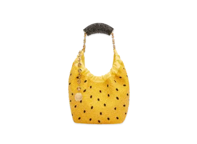 LOEWE Mini Squeeze Bag In Beaded Leather "Yellow"