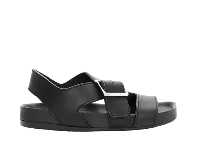 LOEWE Women's Ease Buckle Sandal In Vegetal Calfskin "Black"