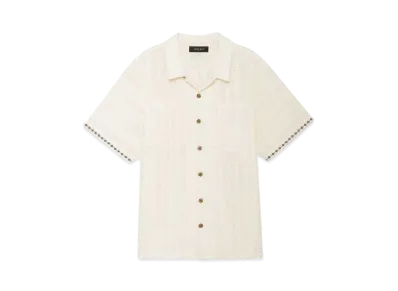 MLVINCE STRIPE LACE S/S SHIRTS "WHITE"