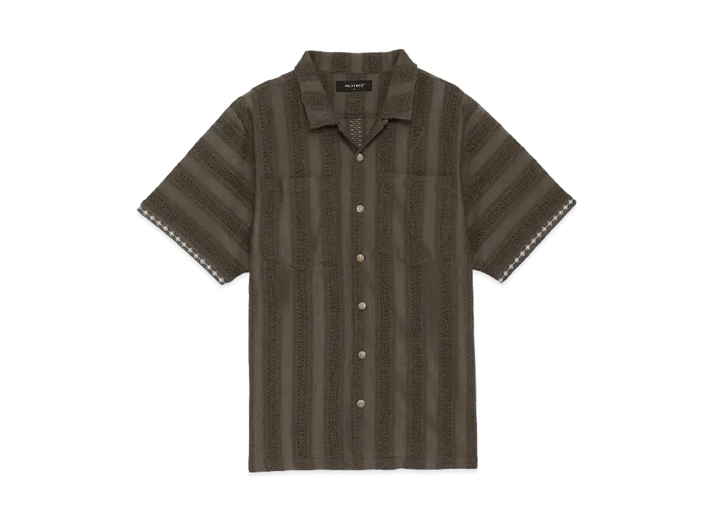 MLVINCE STRIPE LACE S/S SHIRTS "OLIVE"