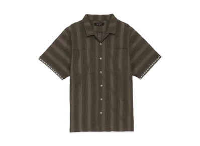 MLVINCE STRIPE LACE S/S SHIRTS "OLIVE"