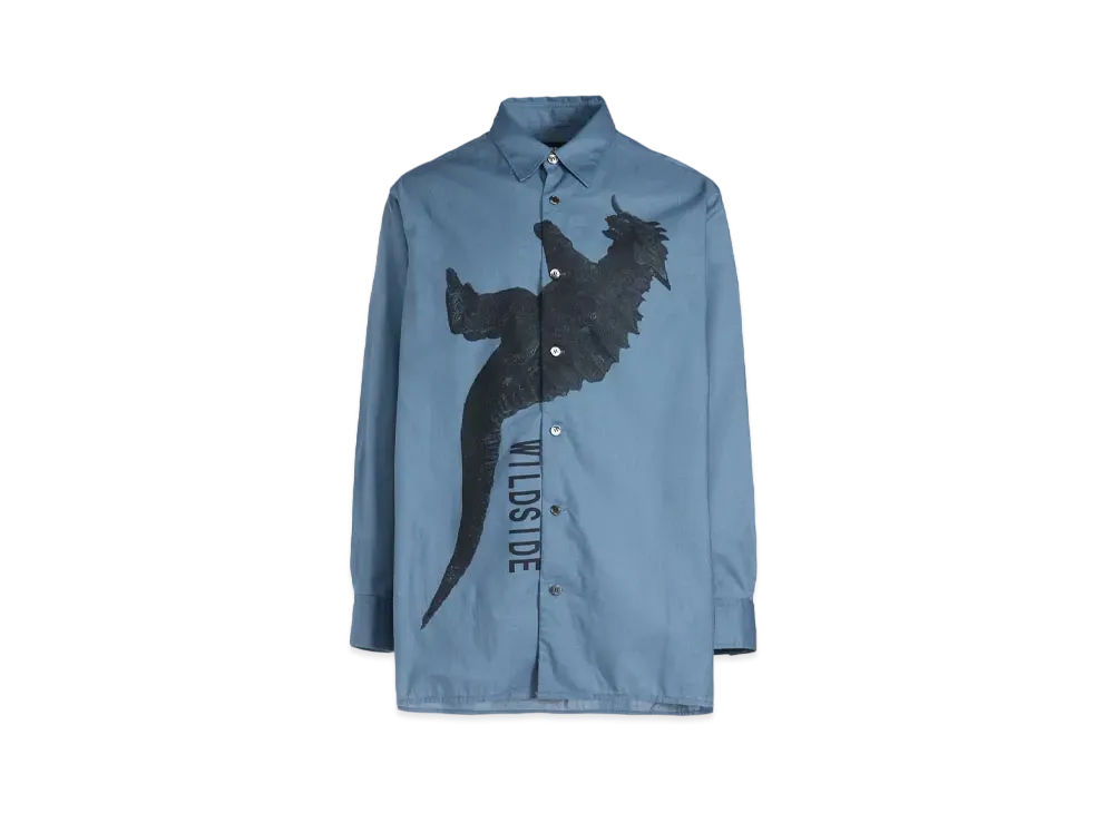 WILDSIDE Yohji Yamamoto x IZUMONSTER Graphic Shirt "Blue"